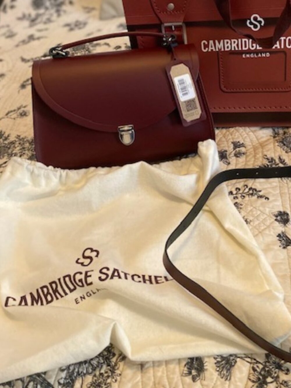 Cambridge Satchel Company Pushlock Medium Crossbody NEW Real Leather Retail $165